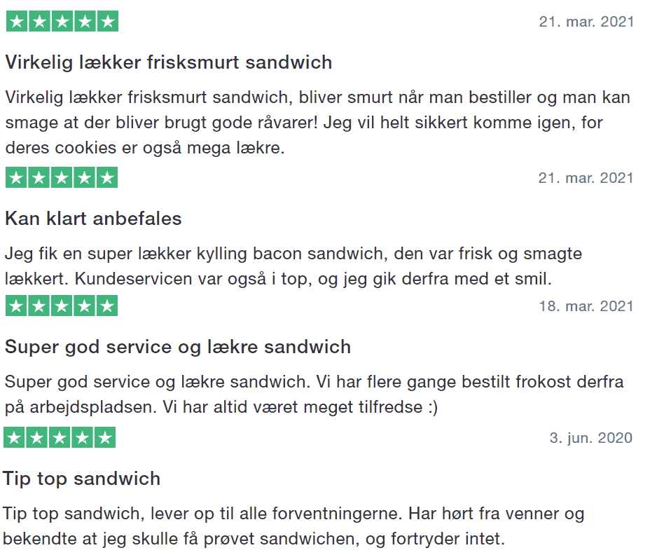 Vandkunsten Sandwich trustpilot anbefalinger